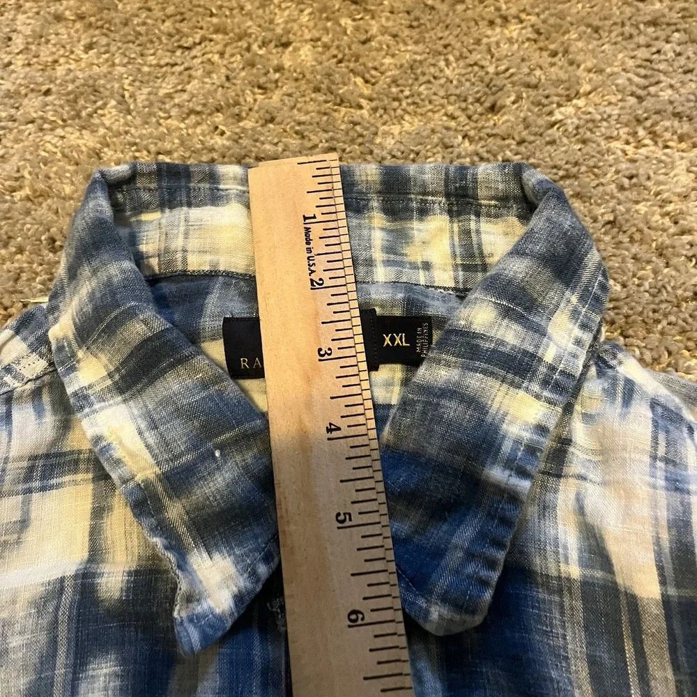 Polo Ralph Lauren Bleached Denim‎ Style Button Up Men's 2XL Lightweight